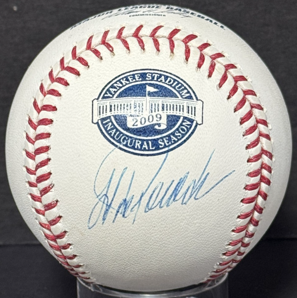 Jorge Posada Signed 2009 Inaugural Logo Baseball Auto MLB holo Steiner COA