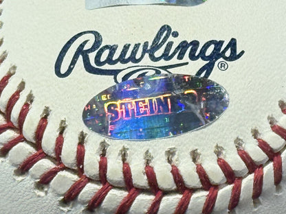 Jorge Posada Signed 2009 Inaugural Logo Baseball Auto MLB holo Steiner COA