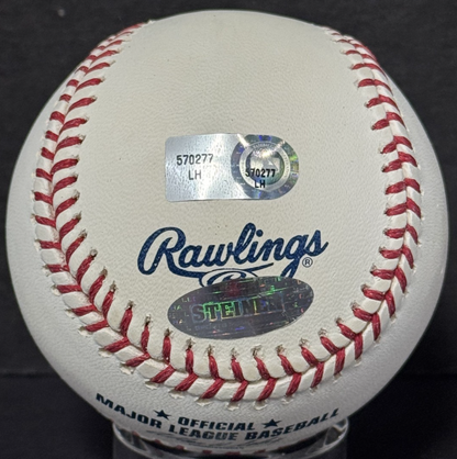 Jorge Posada Signed 2009 Inaugural Logo Baseball Auto MLB holo Steiner COA
