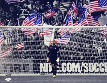 Tim Howard Signed 16x20 Framed Team Usa Flag Soccer Photo World Cup Auto Jsa Coa
