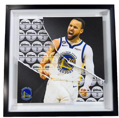 Stephen Curry 26x26 Framed 3D Ripping Through Photo Warriors Basketball Collage