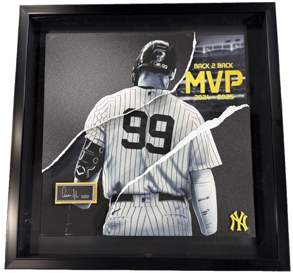 Aaron Judge 26x26 Framed 3D Ripping Through Photo Yankees MVP Baseball Collage