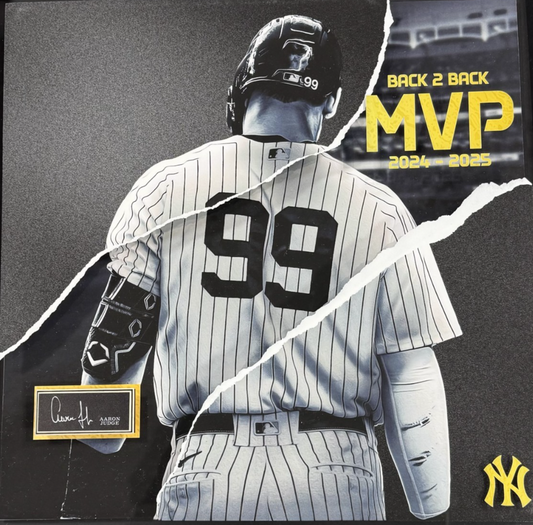 Aaron Judge 26x26 Framed 3D Ripping Through Photo Yankees MVP Baseball Collage
