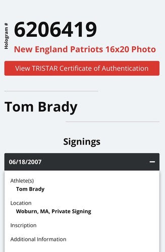 Tom Brady Signed 16x20 Framed Super Bowl 39 Photo NE Patriots Auto Tristar COA