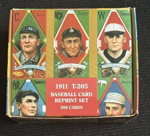 1911 T-205 GOLD BORDER Tobacco Reprint Factory Complete Set 208 cards TY COBB