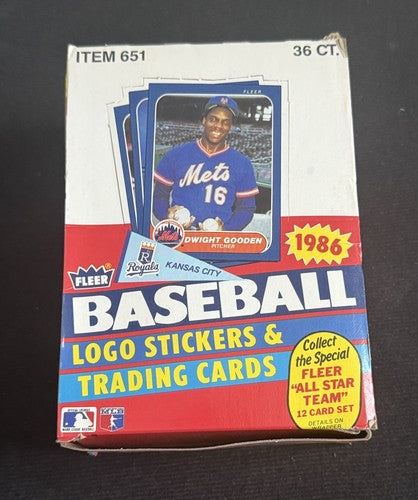 1986 FLEER BASEBALL SEALED WAX BOX FROM CASE 36 packs CRISP MINT SMOOTH BEAUTY