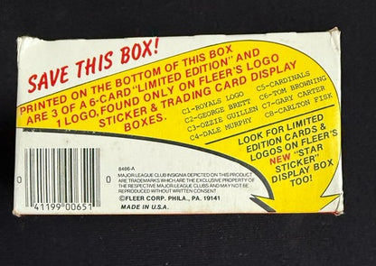 1986 FLEER BASEBALL SEALED WAX BOX FROM CASE 36 packs CRISP MINT SMOOTH BEAUTY