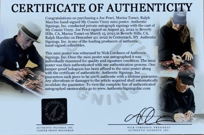 My Cousin Vinny Cast Signed Framed 12x17 Poster Pesci Tomei Macchio Auto ASI COA