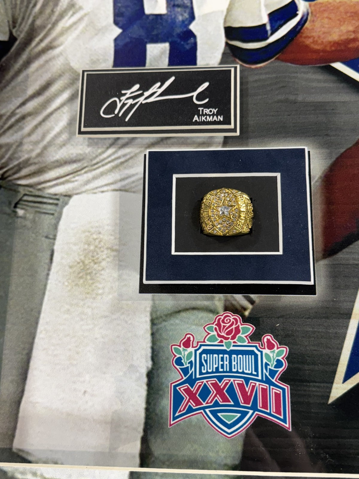 Dallas Cowboys 24x30 3D Framed Super Bowl Rings Photo Shadowbox Aikman Smith