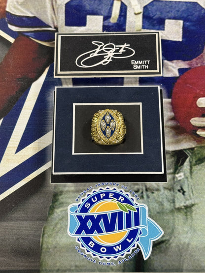 Dallas Cowboys 24x30 3D Framed Super Bowl Rings Photo Shadowbox Aikman Smith