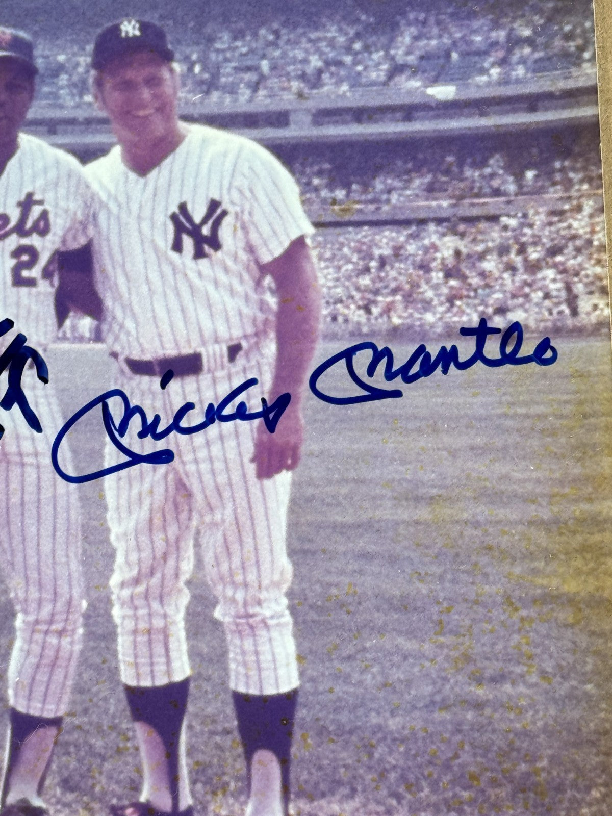 Mickey Mantle Joe DiMaggio Willie Mays Snider Signed 8x10 Framed Photo Auto JSA