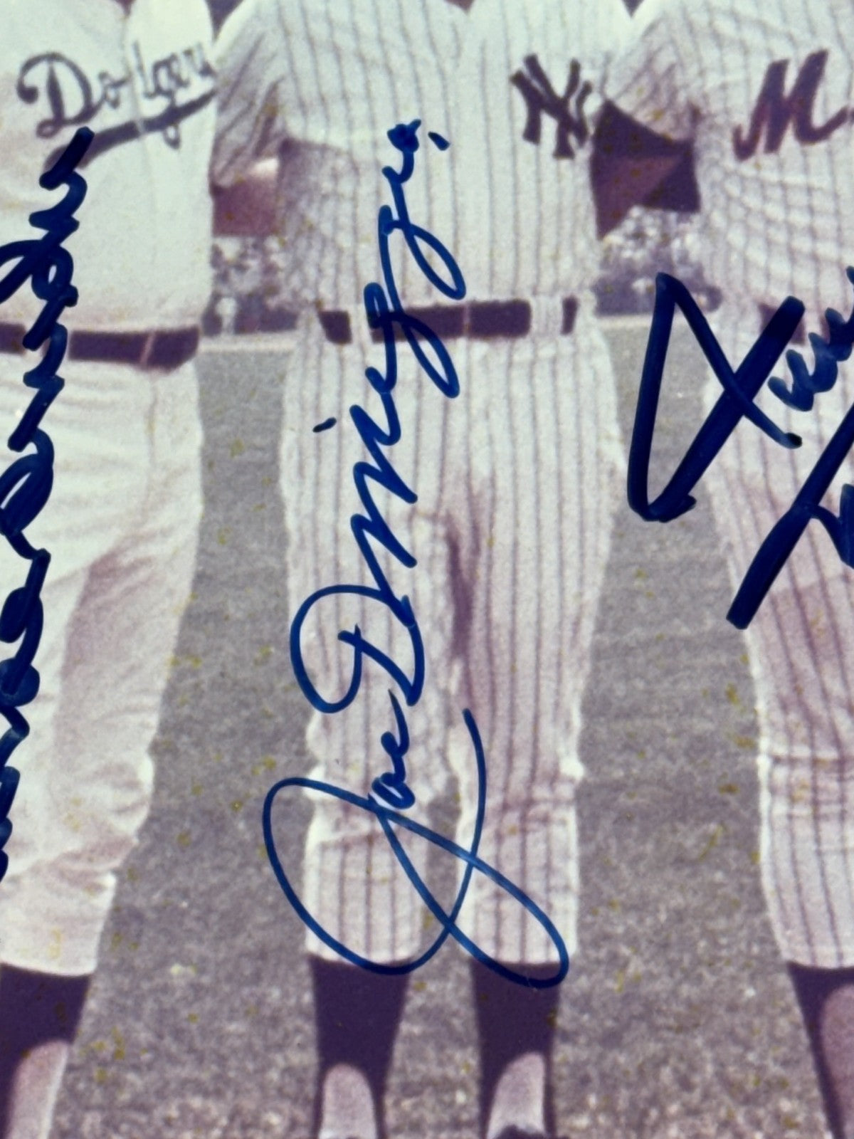 Mickey Mantle Joe DiMaggio Willie Mays Snider Signed 8x10 Framed Photo Auto JSA