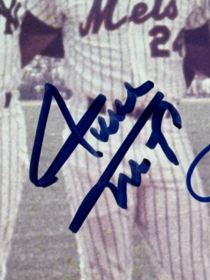 Mickey Mantle Joe DiMaggio Willie Mays Snider Signed 8x10 Framed Photo Auto JSA