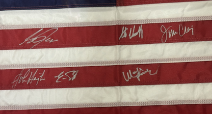 1980 Miracle ICE Hockey ALL 20 On Team Signed Framed USA Flag Auto JSA Eruzione