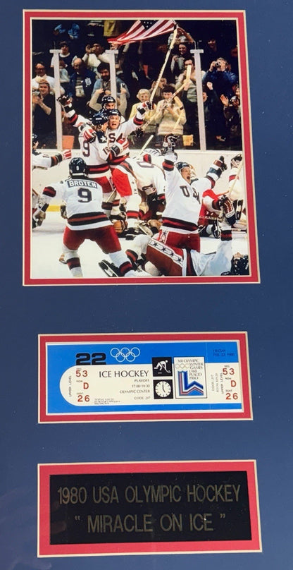 1980 Miracle ICE Hockey ALL 20 On Team Signed Framed USA Flag Auto JSA Eruzione