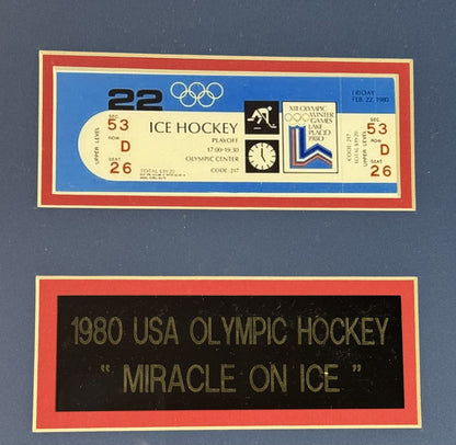 1980 Miracle ICE Hockey ALL 20 On Team Signed Framed USA Flag Auto JSA Eruzione