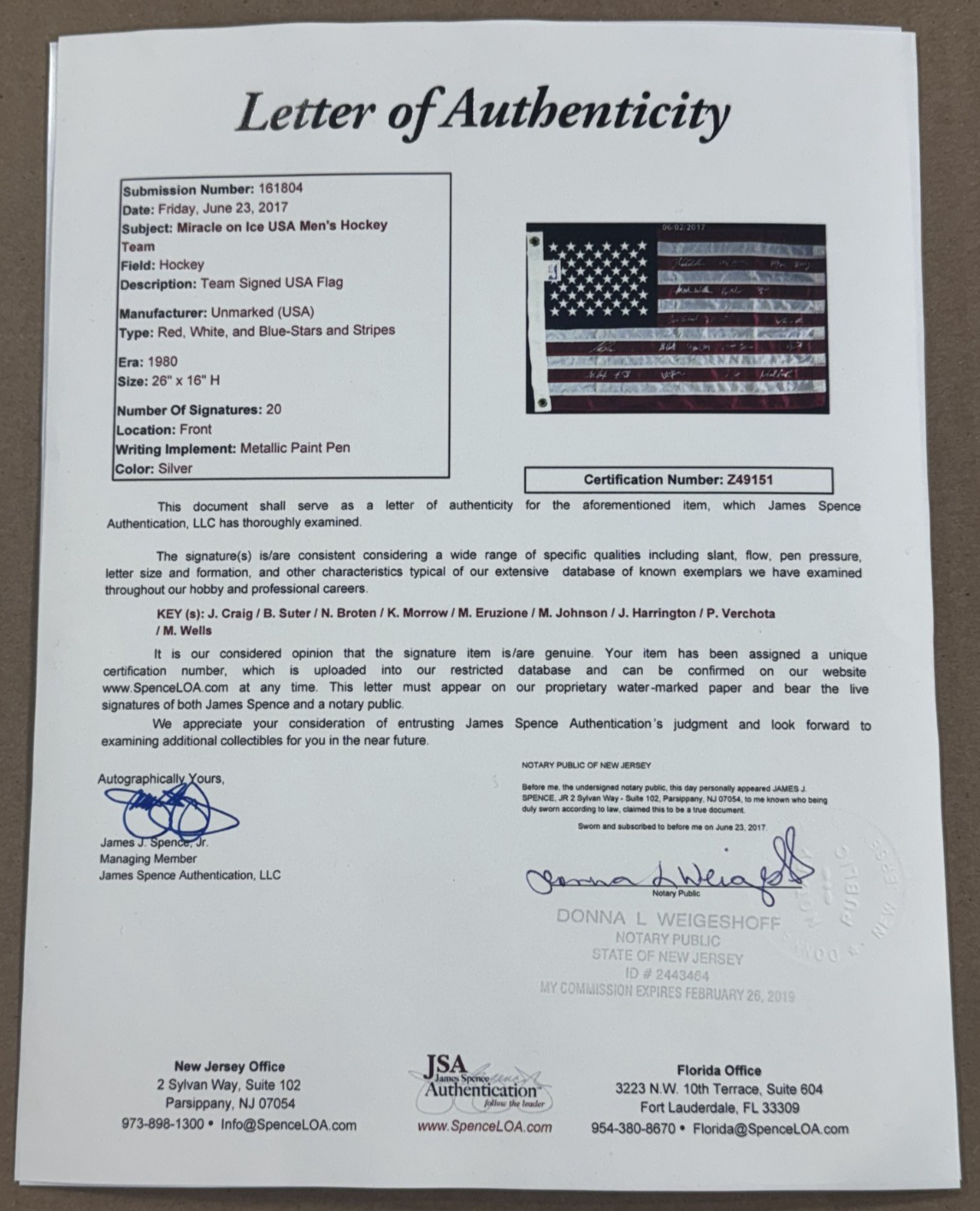 1980 Miracle ICE Hockey ALL 20 On Team Signed Framed USA Flag Auto JSA Eruzione