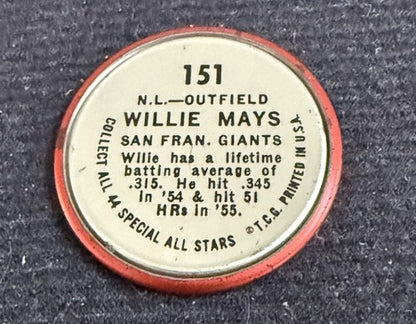 1964 Topps Coin #151 Willie Mays San Francisco Giants Ex + - Nm Very Nice