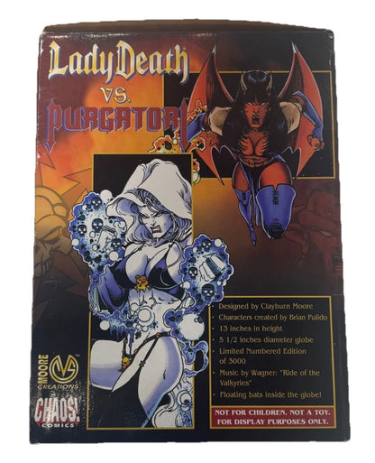 Moore Creations Chaos Comics 1997 Lady Death Snow Globe LE 2900/3000 NIB New