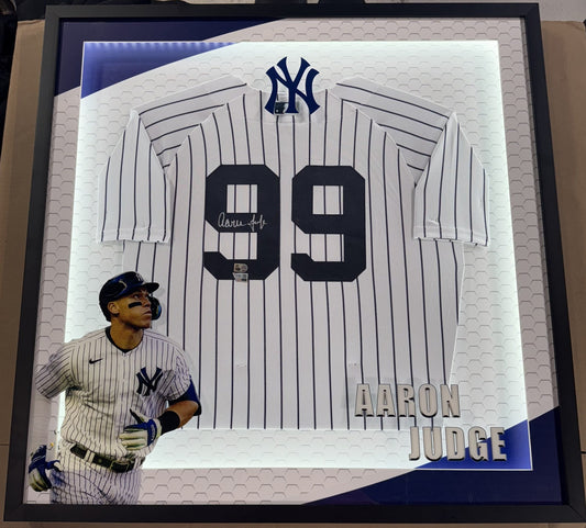 Aaron Judge Signed Nike Jersey Framed LED Shadowbox Auto MLB Fanatics Yankees