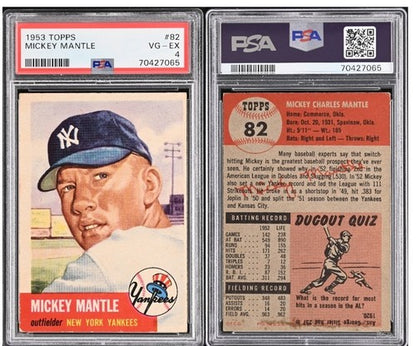 1953 TOPPS MICKEY MANTLE #82 PSA 4 Sharp Crisp Beauty HOF Yankees 2nd Topps Card