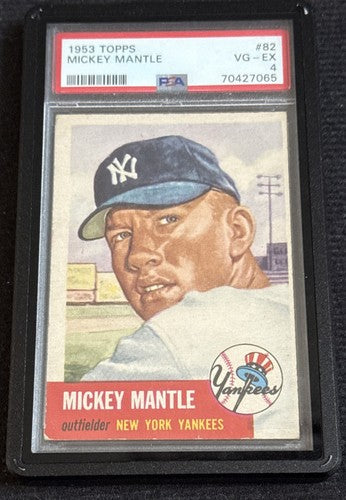 1953 TOPPS MICKEY MANTLE #82 PSA 4 Sharp Crisp Beauty HOF Yankees 2nd Topps Card