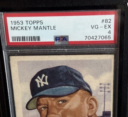 1953 TOPPS MICKEY MANTLE #82 PSA 4 Sharp Crisp Beauty HOF Yankees 2nd Topps Card