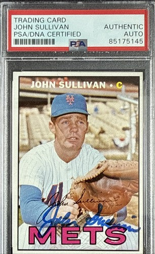JOHN SULLIVAN 1967 Topps #568 METS Signed Mint Auto d.2023 HI # Beauty  Psa Coa