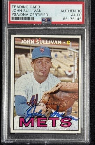 JOHN SULLIVAN 1967 Topps #568 METS Signed Mint Auto d.2023 HI # Beauty  Psa Coa