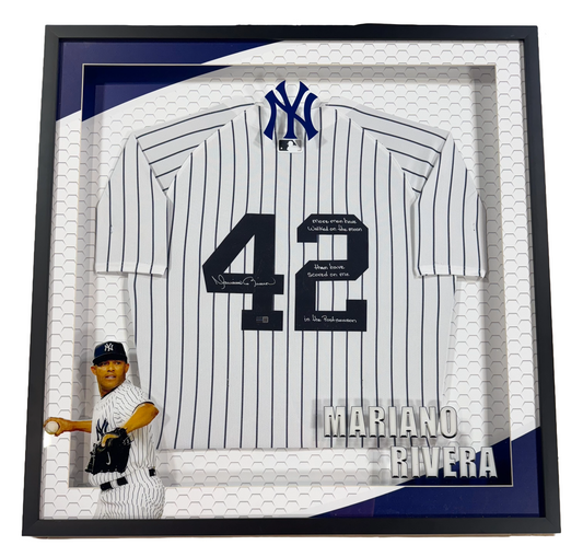 Mariano Rivera Signed Jersey Moon ins Framed LED Shadowbox Auto Steiner Yankees
