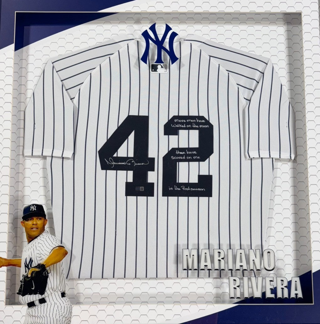 Mariano Rivera Signed Jersey Moon ins Framed LED Shadowbox Auto Steiner Yankees