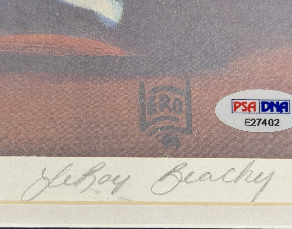 Sandy Koufax Signed Framed 18x24 Beachy Litho LE /500 Auto PSA LA Dodgers HOF