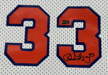 Patrick Ewing Signed M&N NY Knicks Jersey Framed LED Shadowbox Auto Steiner COA