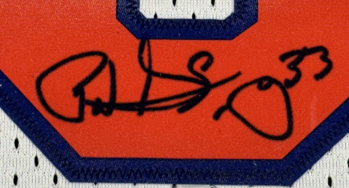 Patrick Ewing Signed M&N NY Knicks Jersey Framed LED Shadowbox Auto Steiner COA