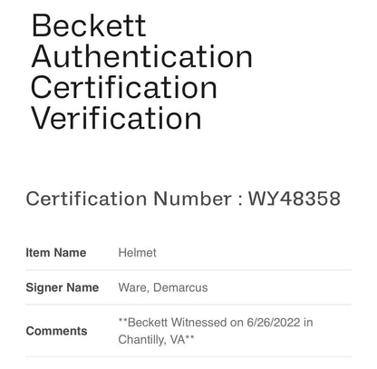 Demarcus Ware Signed FS Speed Authentic Helmet Auto Beckett COA Dallas Cowboys