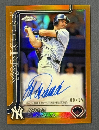 Jorge Posada 2025 Topps Chrome Legends Auto Orange Refractor /25 Mint Yankees