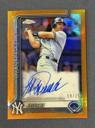 Jorge Posada 2025 Topps Chrome Legends Auto Orange Refractor /25 Mint Yankees