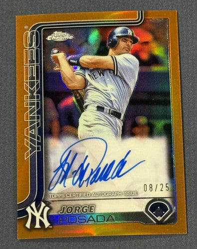 Jorge Posada 2025 Topps Chrome Legends Auto Orange Refractor /25 Mint Yankees