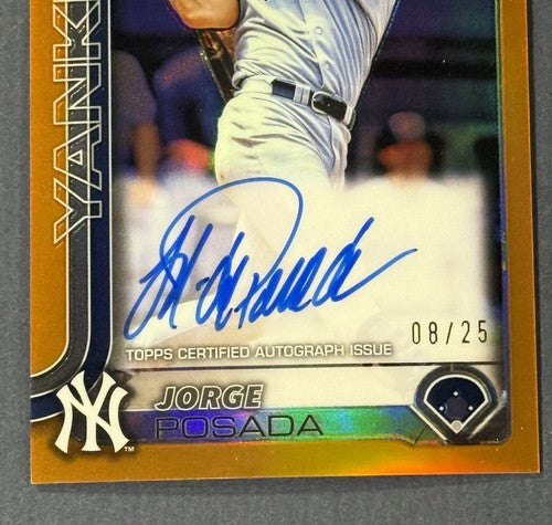 Jorge Posada 2025 Topps Chrome Legends Auto Orange Refractor /25 Mint Yankees