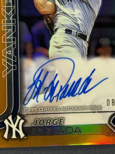 Jorge Posada 2025 Topps Chrome Legends Auto Orange Refractor /25 Mint Yankees