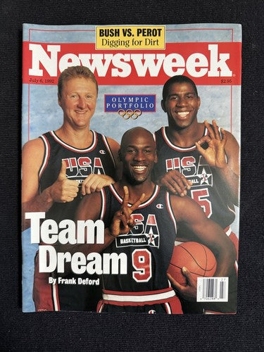 Newsweek Magazine July 1992 Dream Team Michael Jordan Larry Magic Newstand Nm MT