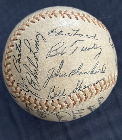 1961 Ny Yankees Souvenir Team Signed Stamped Baseball Mickey Mantle Roger Maris