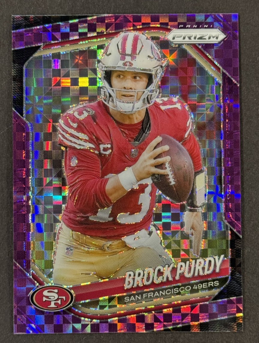 2025 Panini Prizm #255 Brock Purdy Purple Power Prizm /49 San Francisco 49ers