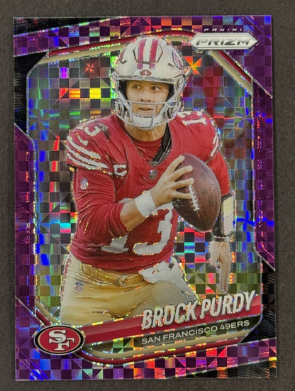 2025 Panini Prizm #255 Brock Purdy Purple Power Prizm /49 San Francisco 49ers
