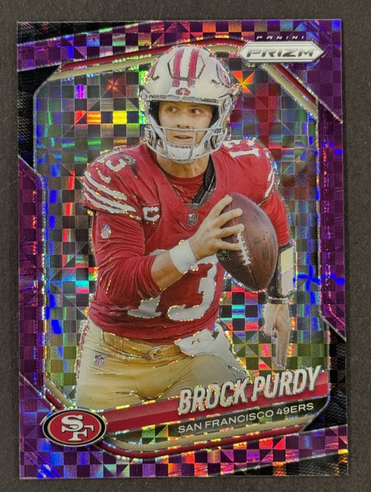 2025 Panini Prizm #255 Brock Purdy Purple Power Prizm /49 San Francisco 49ers