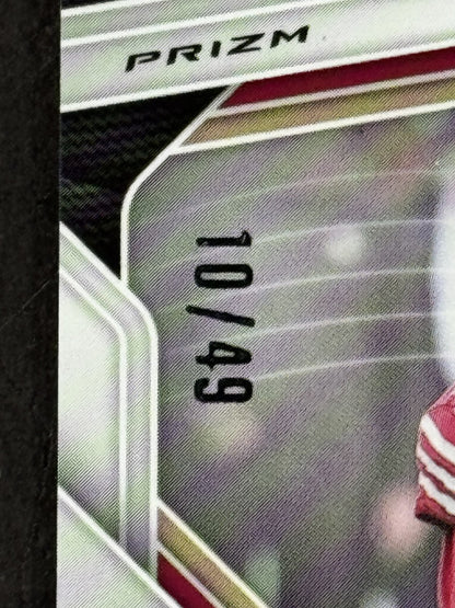 2025 Panini Prizm #255 Brock Purdy Purple Power Prizm /49 San Francisco 49ers