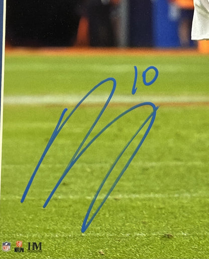 Bo Nix Signed 16x20 Photo Framed w/ Plaque + Logo Auto BAS COA Denver Broncos QB