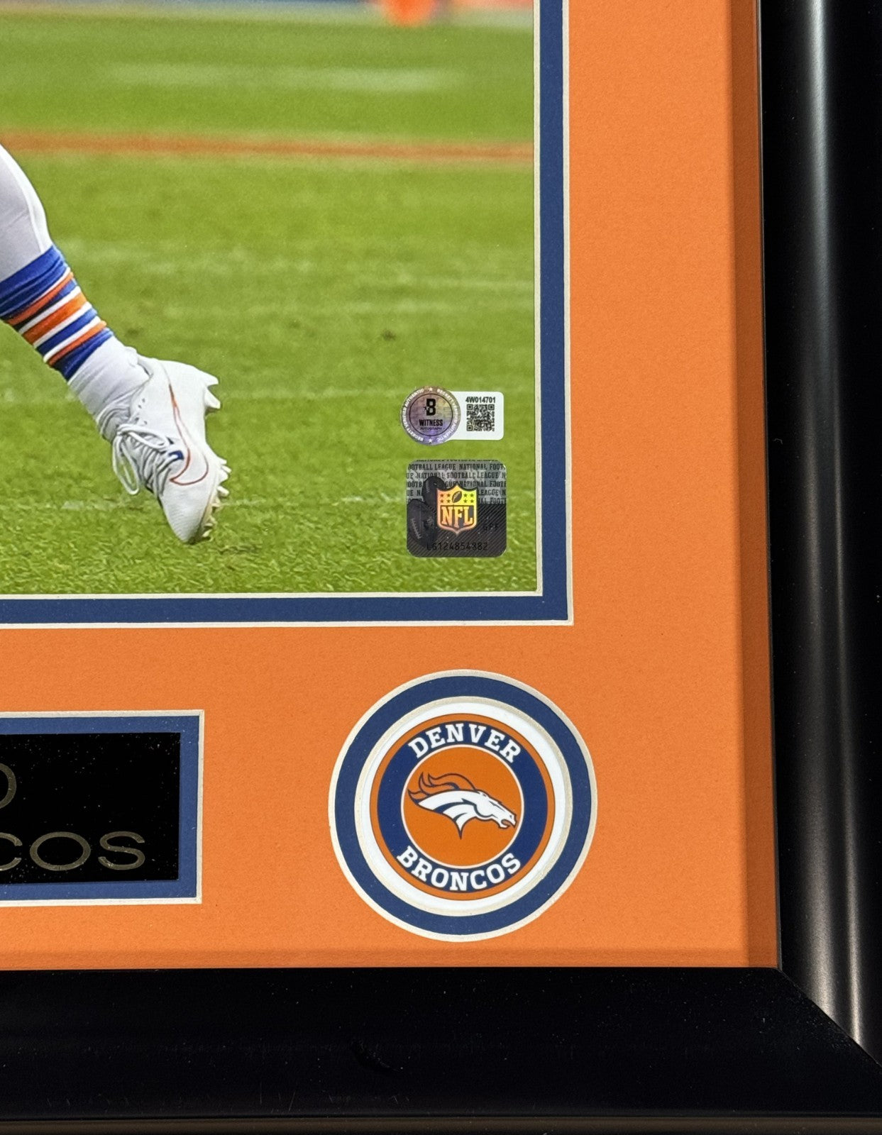 Bo Nix Signed 16x20 Photo Framed w/ Plaque + Logo Auto BAS COA Denver Broncos QB