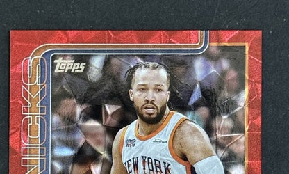2025-26 Topps NBA Flagship Red Foil Ice #14 Jalen Brunson Knicks 1/5 Bookends