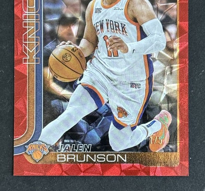 2025-26 Topps NBA Flagship Red Foil Ice #14 Jalen Brunson Knicks 1/5 Bookends
